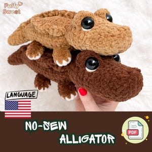 GRATIS - Patrón de cocodrilo a crochet sin costuras / Amigurumi de cocodrilo fácil para principiantes (PDF)