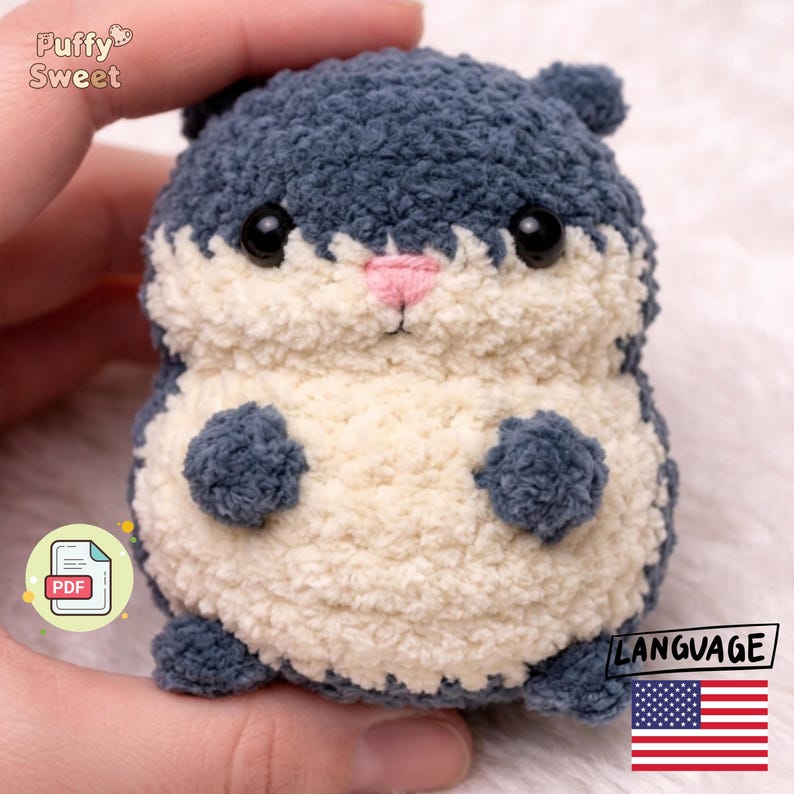 FREE - No Sew Hamster Crochet Pattern | Easy Beginner Amigurumi PDF - Etsy
