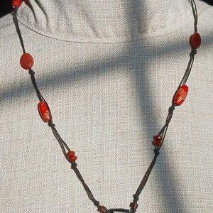 CAFE NOIR Black SARDONYX and Gemstone Beaded Linen Cord Necklace image 6