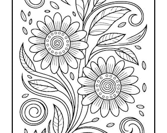 40 Flower Mandala Coloring Pages | For Adults & Children | Instant Digital PDF Download Popular Bestseller