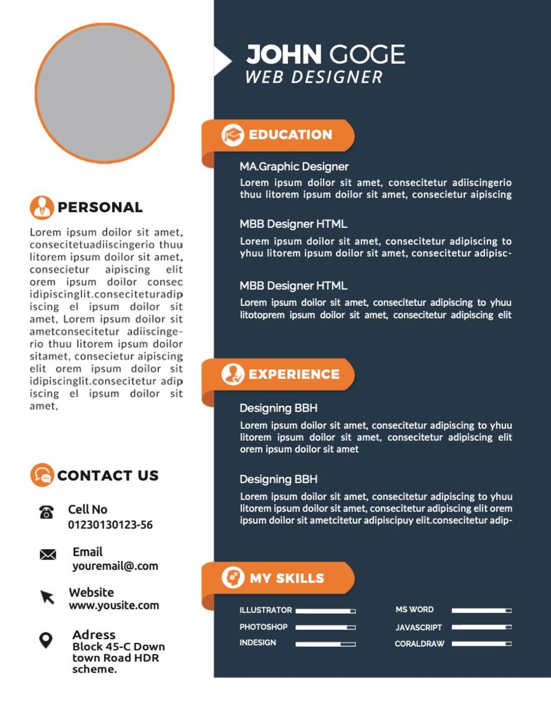 Editable Modern CV Template for Microsoft Word Professional. CV ...
