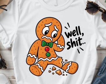 Funny Gingerbread Man PNG, Christmas design for sublimation & DIY