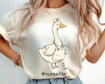 Nurse Goose PNG, Nurse Goose, RN Nurse Design, funny nursing motif for T-shirt & sublimation