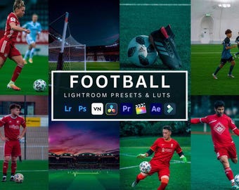Football Lightroom Presets & LUTs – Sports Presets for Football, Dramatic Look, Instagram Presets, Photo + Video Editing Bundle