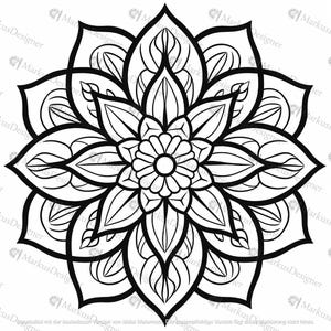 50 beautiful mandala coloring pages, printable coloring pages, coloring pages for adults, mandalas, stress relief image 2