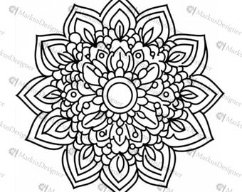Mandala Coloring Pages for Anti-Stress, 50 Printable Coloring Pages, Coloring Pages for Adults and Children, Mandalas, Stress Relief, BESTSELLER