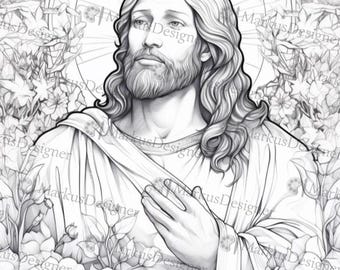 41 Jesus Coloring Pages for Adults & Teens | Detailed Christian Coloring Pages | Religious Coloring Pages | Bible Art Printables
