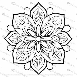50 beautiful mandala coloring pages, printable coloring pages, coloring pages for adults, mandalas, stress relief image 4