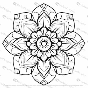 50 beautiful mandala coloring pages, printable coloring pages, coloring pages for adults, mandalas, stress relief image 6