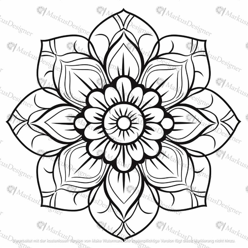 50 beautiful mandala coloring pages, printable coloring pages, coloring pages for adults, mandalas, stress relief image 6