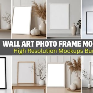 Frame Mockup Bundle, Skandinavisch, Minimal Wall Art Vorlagen, Vertikal - Einzeln - Multi, Schattenebene, 25 JPG