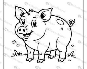 60 Farm and Animals Coloring Pages for Adults & Children, Printable Digital Instant Download PDF, Bestselling Items