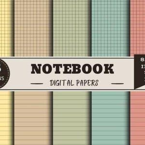 Notebook Digital Paper Pack PNG | Printable Notizen Journal Paper Bundle | Scrapbook Papier | KDP Interior | Planner Seiten