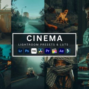 Cinema Lightroom Presets & LUTs Bundle – Film Look, Cinematic Color Grading, Mobile + Desktop Presets, Instagram Video Editing