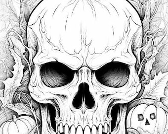 Spooky Coloring Pages PDF – 100 Dark Fantasy & Gothic Designs | For Adults and Teens | Digital Download | Printable Coloring Pages
