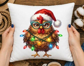 Christmas chicken PNG, fun Christmas design for sublimation & DIY projects