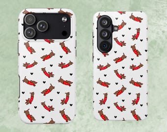 Dachshund Phone Case - Wiener Dogs with hearts for Iphone and Samsung