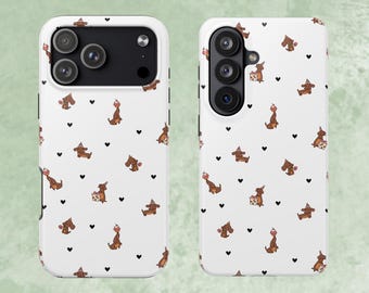 Dachshund Phone Case - Fun Wiener Dog with Hearts Pattern for iPhone and Samsung