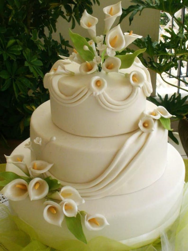 Calla Lily Gum Paste Flower Spray for Weddings and Cake Etsy