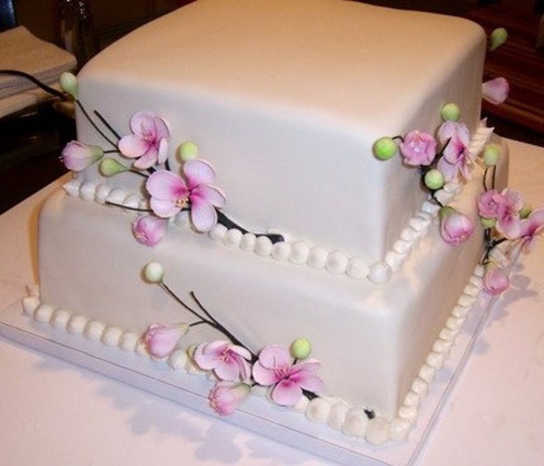 2ct Cherry Blossom Gum Paste Flowers for Weddings and Cake Etsy
