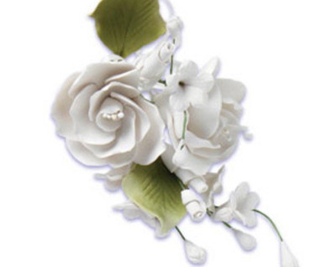 White Rose Gum Paste Flower Sprays for Weddings and Cake Etsy