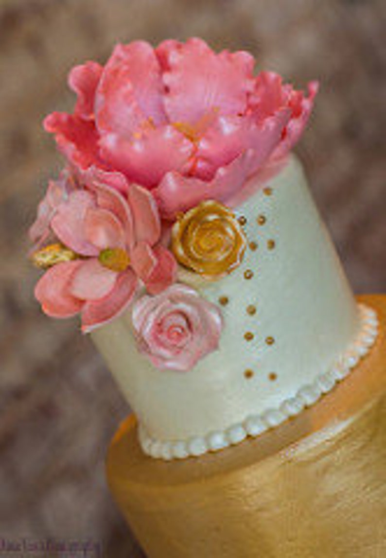Peony Gum Paste Flower for Weddings and Cake Decorating Etsy