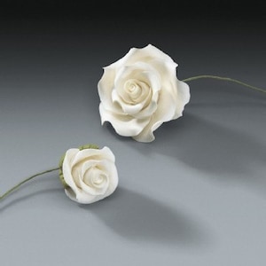 2ct Weiße Rosengummi Paste Blumen für Hochzeiten und Kuchen Dekoration - Schiffe versichert!