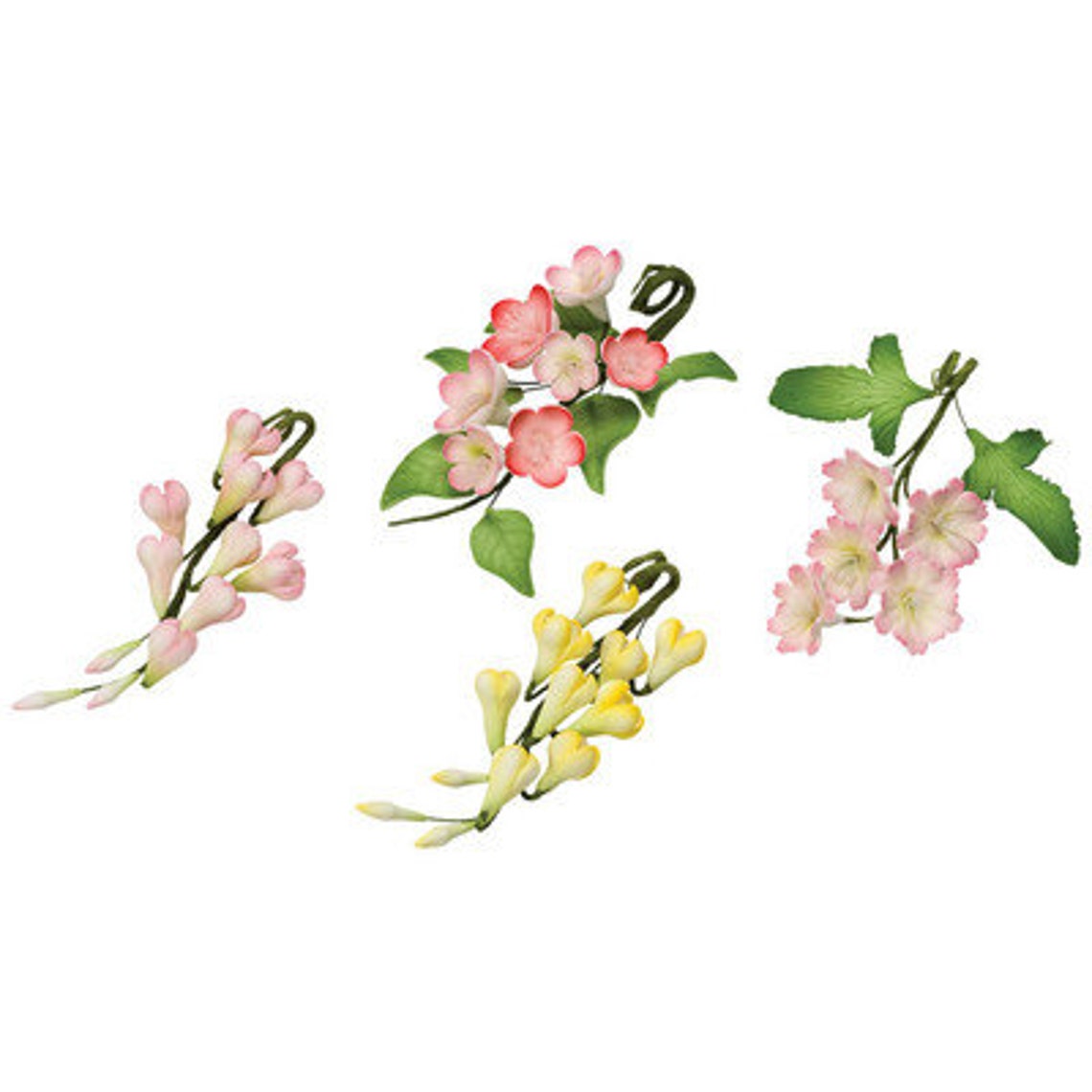 6 Petite Garden Assortment Gum Paste Flower Sprays for Etsy