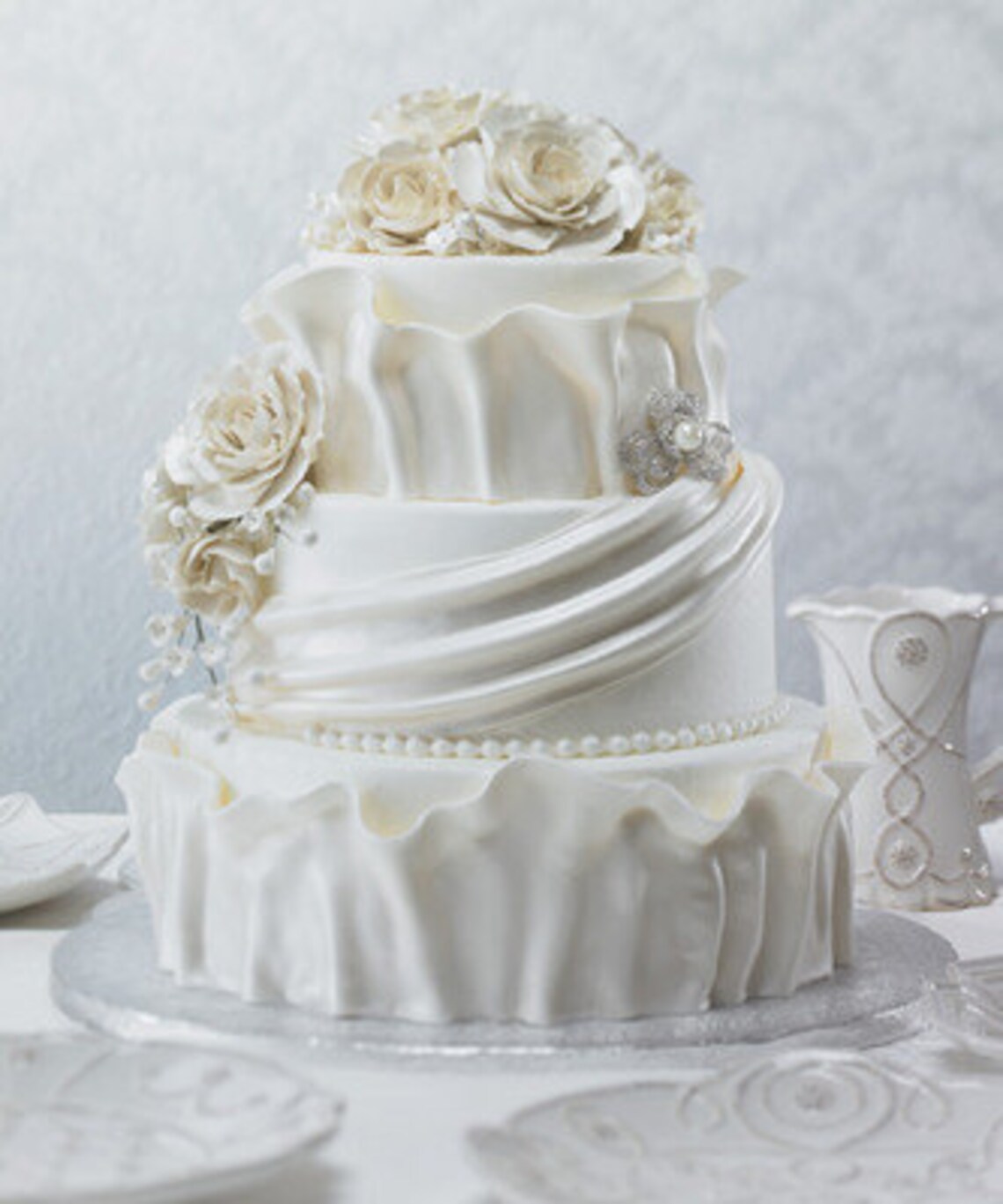 White Rose Gum Paste Flower Sprays for Weddings and Cake Etsy