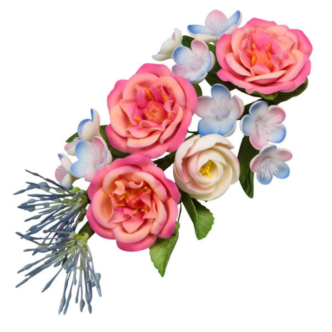 Wild Floral Rose Gum Paste Flower Sprays for Weddings and Cake