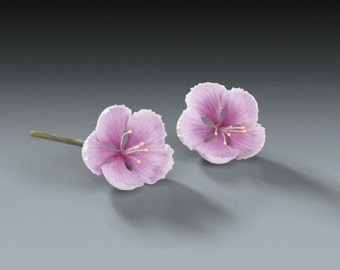 2ct Cherry Blossom Gum Paste Flowers for Weddings and Cake Decorating