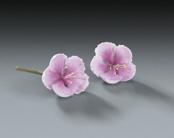 2ct Cherry Blossom Gum Paste Flowers for Weddings and Cake Decorating