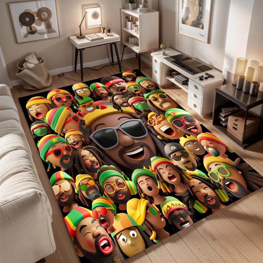 Hip Hop & Reggae Rug, Emoji Patterned Rug, Ethnic Patterned Rug ...