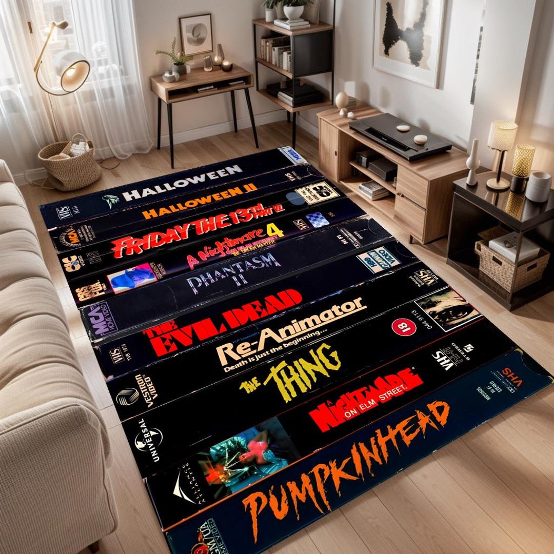 VHS Rug, Retro Movies Rug, Video Rug, Retro Style Nostalgic Rug ...