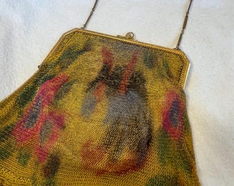 Vintage Whiting & Davis Soldered Mesh Purse with Original Pocket Mirror