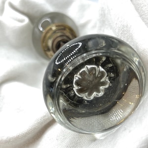 Pomello antico per porta in vetro rotondo