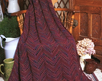 Burgundy Chevron - Ripple Sensations | Needlecraft Shop Afghan Series 982040