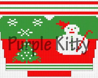 Snowman and Snowflakes Stocking Pattern | Vintage Grace Ennis 6203C