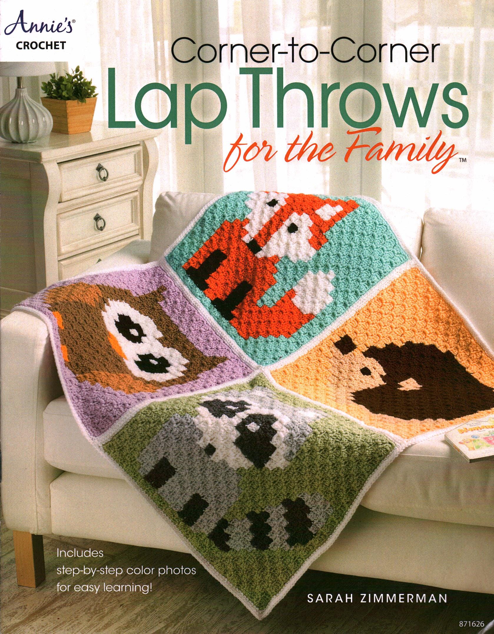 36 Crochet Pixel Charts with Tapestries, Blankets, Pillows, and Graphs 18 Corner-to-Corner Lap Throws for the Family Annie's 871626