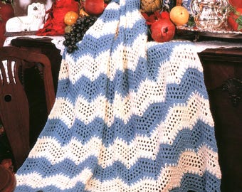 Blue & Cream Ripple - Ripple Sensations | Needlecraft Shop Afghan Series 962330