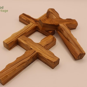 Handmade cross from authentic olive wood in Bethlehem