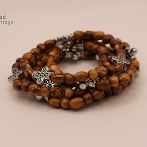 Handmade rosary bracelet from authentic olive wood in Bethlehem