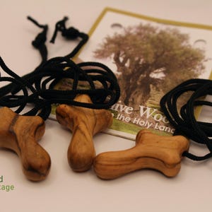 Handmade cross pendant necklace from authentic olive wood in Bethlehem - Two variations