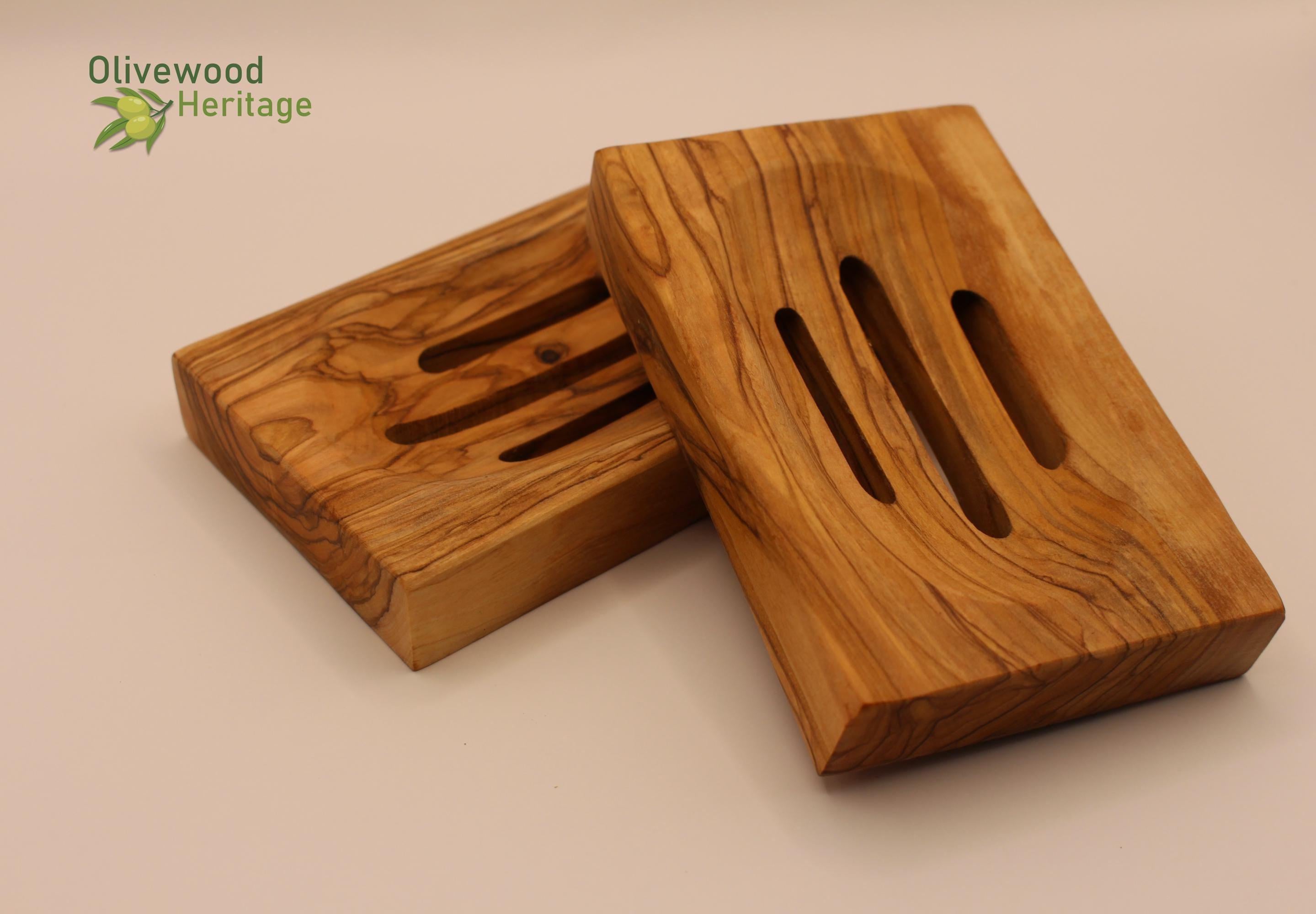 Handmade soap dish from authentic olive wood in Bethlehem