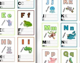 Preschool Learning Flashcards: Alphabet, Numbers, Emotions (Printable PDF)
