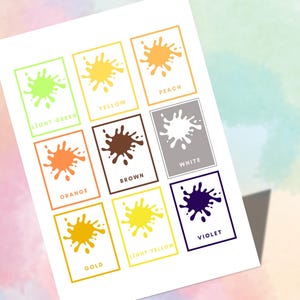 Schede didattiche stampabili a colori per bambini - Set di apprendimento divertente ed educativo, schede di riconoscimento dei colori per bambini piccoli - Set di schede didattiche