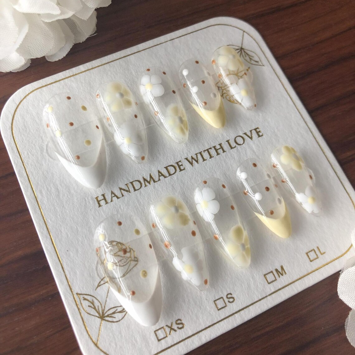 Buttercup -- Yellow Floral Spring Press on Nail Set - Etsy