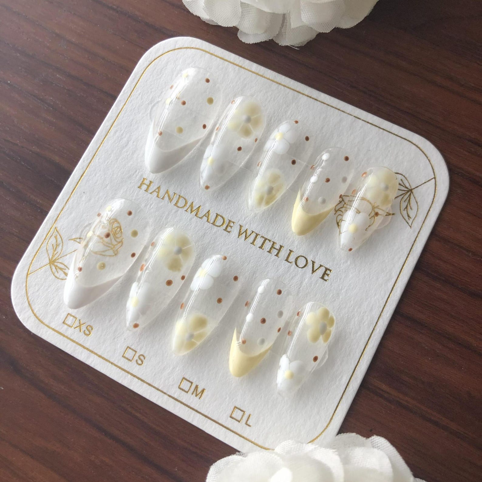 Buttercup -- Yellow Floral Spring Press on Nail Set - Etsy