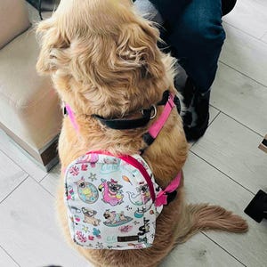 Printed Dog Backpack: Adjustable Harness Bag for Small Pets