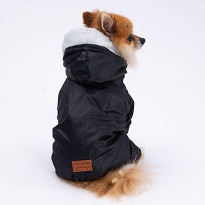 Waterproof Fleece Lined Dog Raincoat with Hood: Warm Winter Pet Jacket